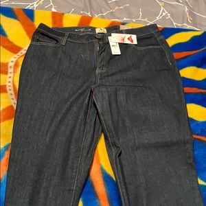 Dark denim straight leg jeans